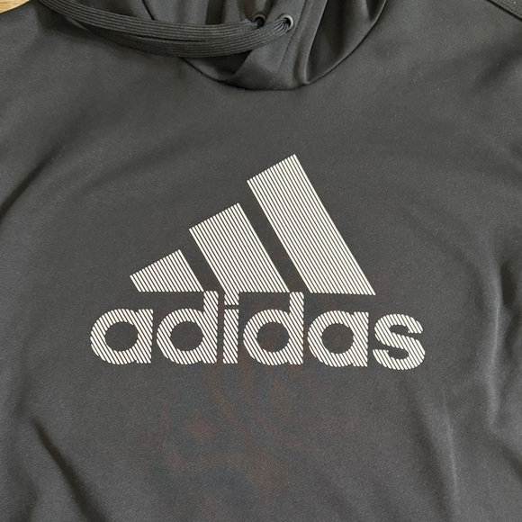 Adidas Black Hoodie with White Logo Size Medium - Picture 2 of 6